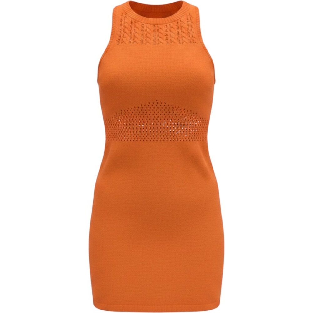 ZARA Orange Knit Sleeveless Mini Dress Women's Size M Crochet Detail